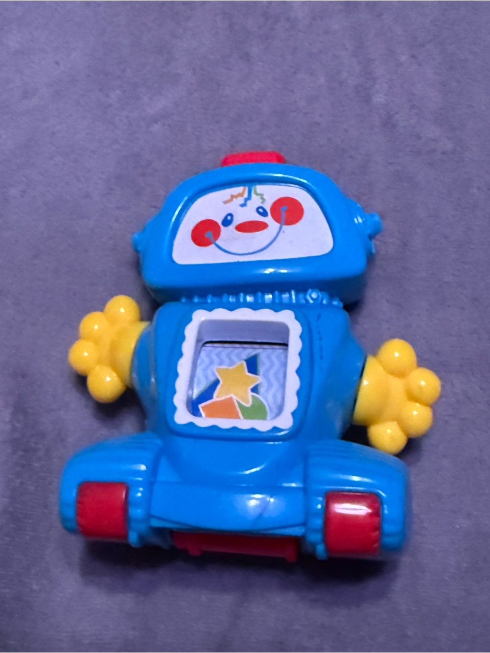2001 Fisher-Price Blue Robot Car Toy Yellow Hands Vintage